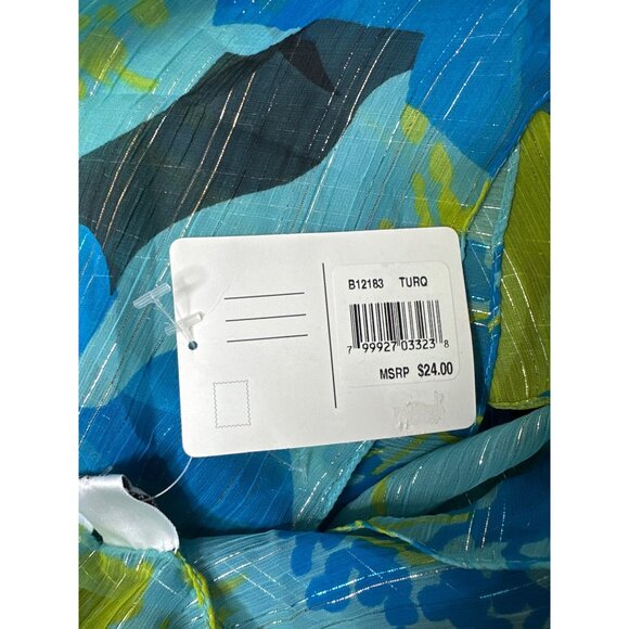 Collection Eighteen Womens Floral Shawl Wrap Size S/M Blue Green Teal - Picture 4 of 5